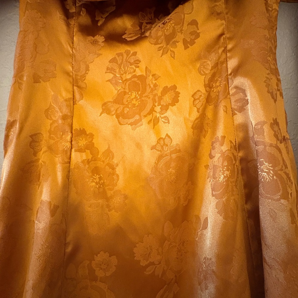 Lulu's Floral Patterned Burnt Orange Long Sleeve Dress - Picture 4 of 6